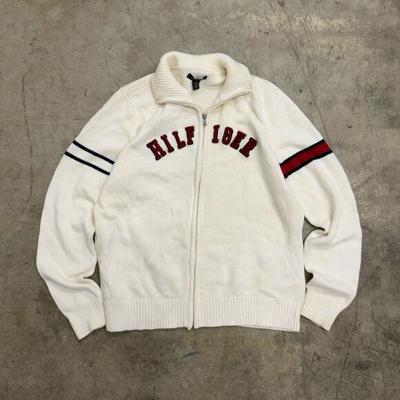 Vintage Tommy Hilfiger zip up knit sweater - Picture 1 of 2